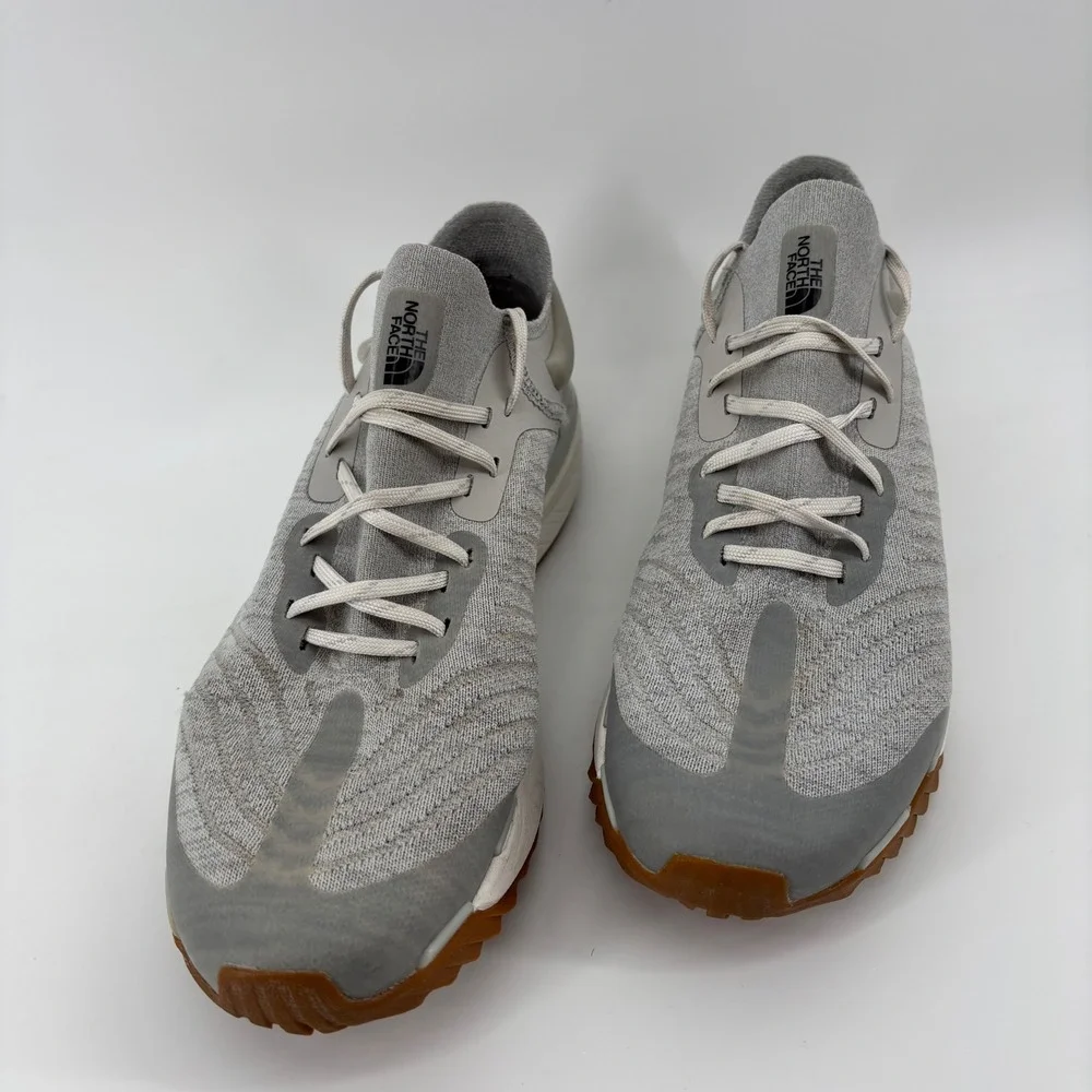 The North Face Mens Vectiv Trail Running Shoes 12 Grey Knit Gum Sole Gorpcore